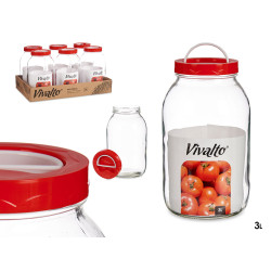 BOTE CRISTAL 3L TAPA ROJA CON ASA