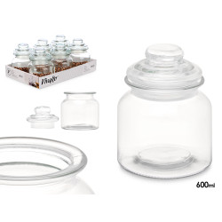 TARRO REDONDO LISO TAPA CRISTAL 600ML