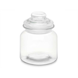 ROUND SMOOTH GLASS JAR WITH LID 600ML