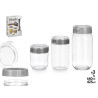 SET 3 POTS AVEC COUVERCLE GRIS 425 660 1000ML