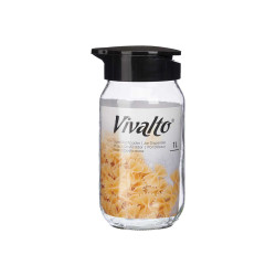 BARATTOLO VETRO DOSIFICATORE 1L NERO 