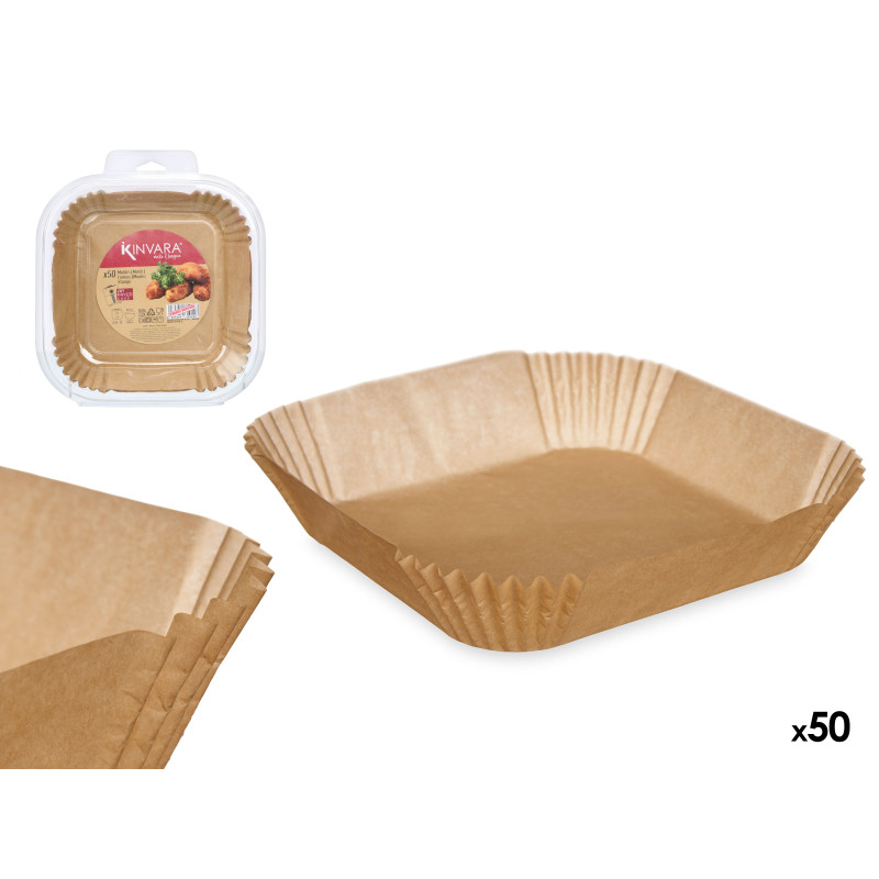 SET 50 PCS AIR FRYER PAPER MOULD SQUARE SMALL