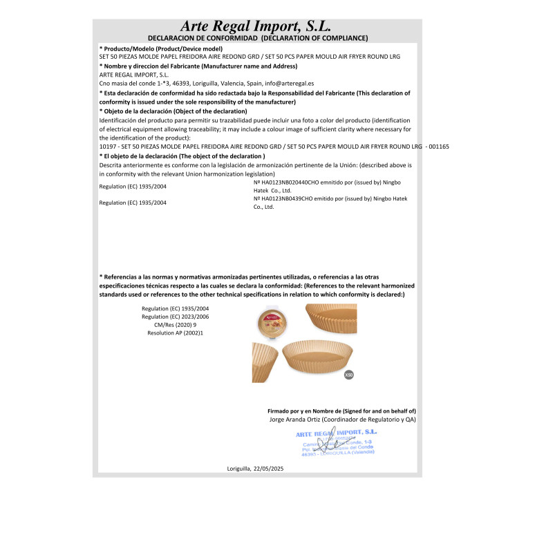 SET 50 PCS PAPER MOULD AIR FRYER ROUND LRG 