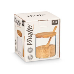 ZUCCHERIERA BOROSILICATO TAPPO BAMBU 500ML