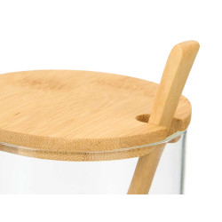 BOROSILICATE SUGAR JAR BAMBOO LID 500ML