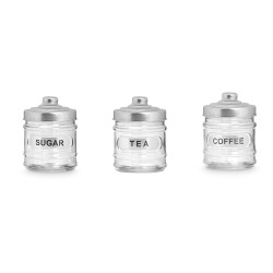 SET 3 TARROS VIDRIO TAPA ALUMINIO 350ML