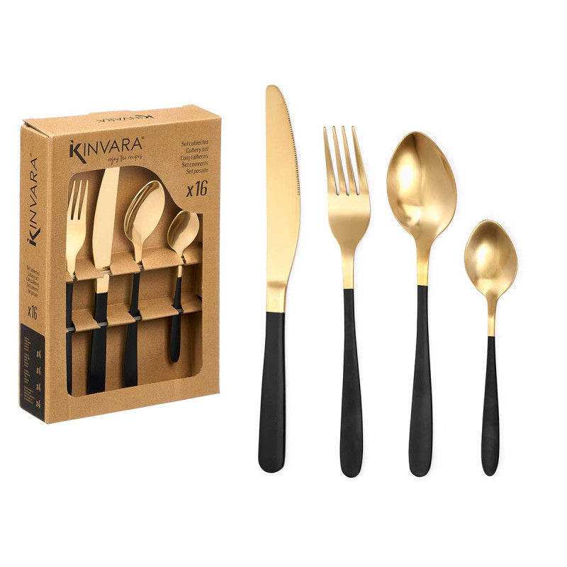 SET 16 UTENSILI IN ORO NERO