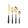 SET 16 POSATE NERO DORATO