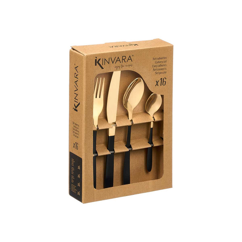 SET 16 UTENSILI IN ORO NERO