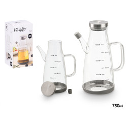 750ML BOROSILICATE OIL DISPENSER STEEL LID