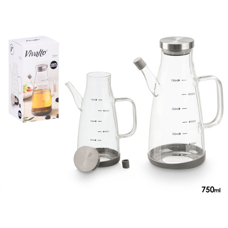 HUILIER BOROSILICATE 750ML COUVERCLE ACIER 