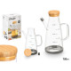 OLIERA BOROSILICATO 750ML TAPPO BAMBU
