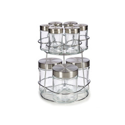 SET 9 BOTES CRISTAL SOPORTE METAL REDOND