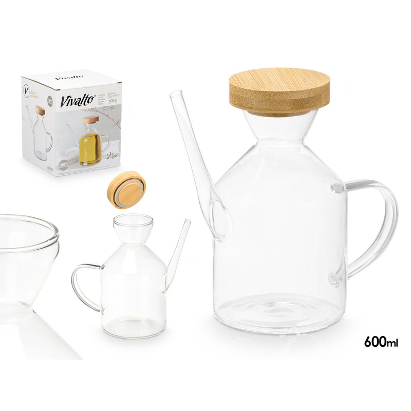 HUILIER AVEC BOUCHON EN BAMBOU 600ML