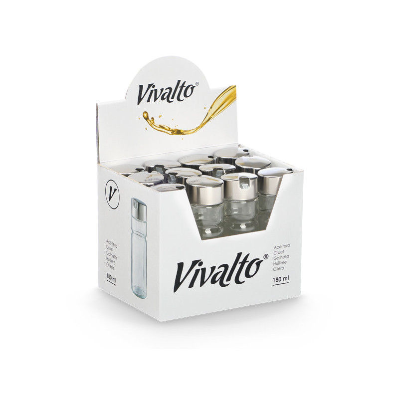 ACEITERA VIDRIO TAPON METAL 180ML