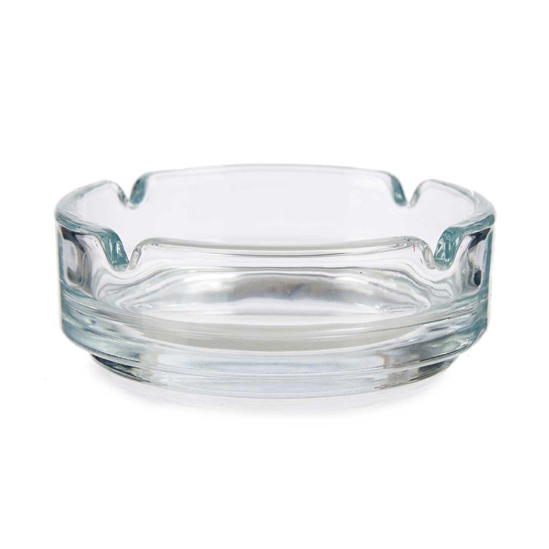 SET 2 GLASS ASHTRAY 9CM