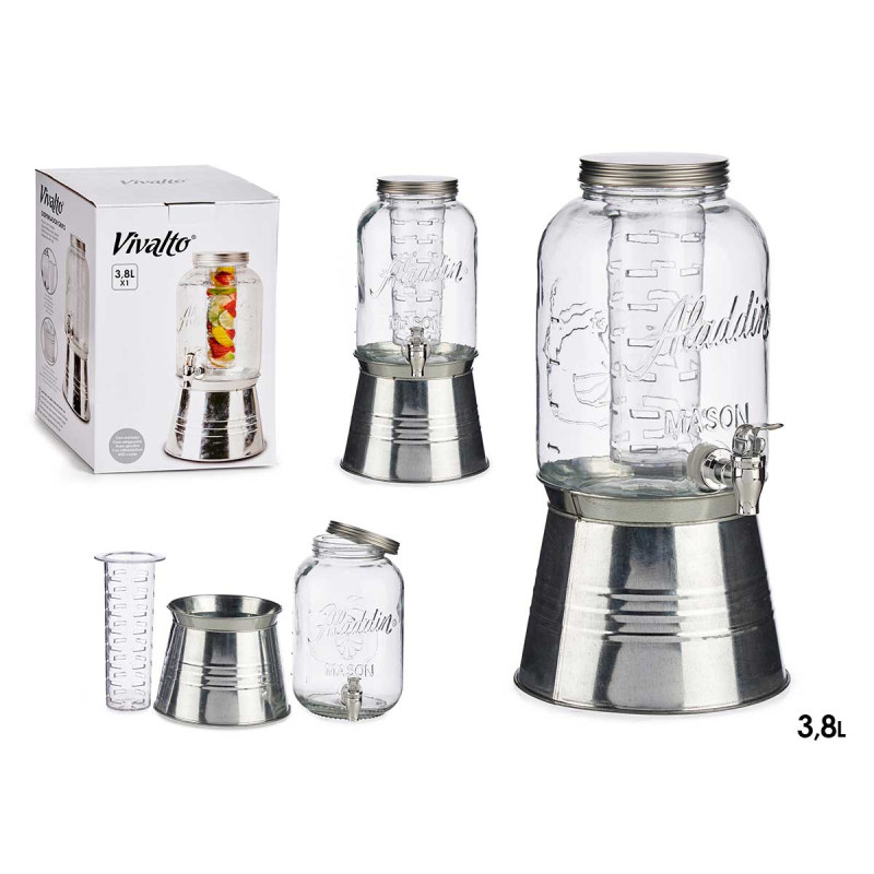 3800ML JUG WITH SUPPORT AND COOLER SILVER 