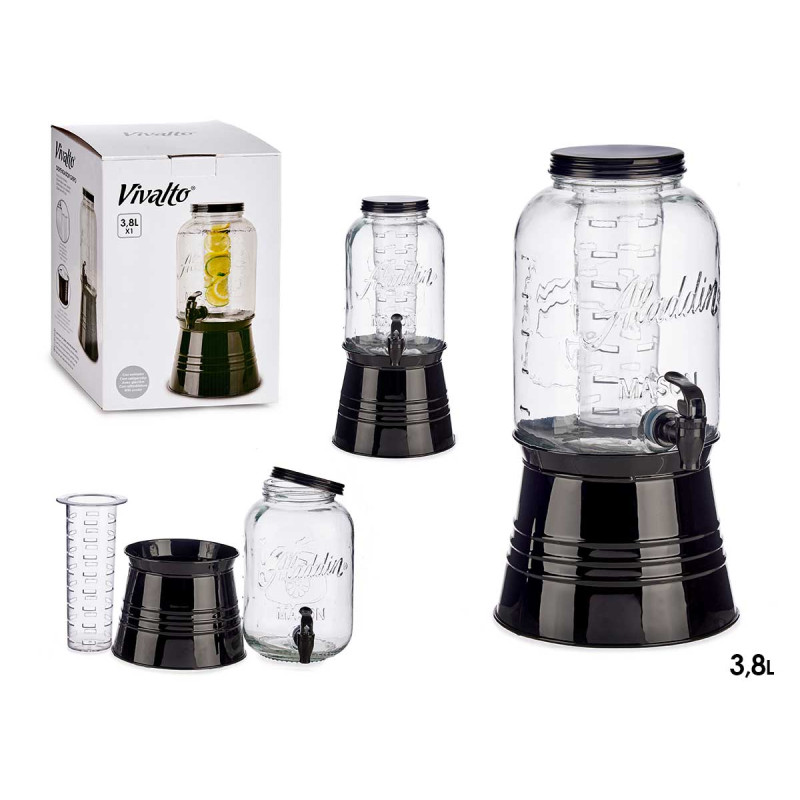 PICHET AVEC SUPPORT ET REFROIDISSEUR 3800 ML NOIR 