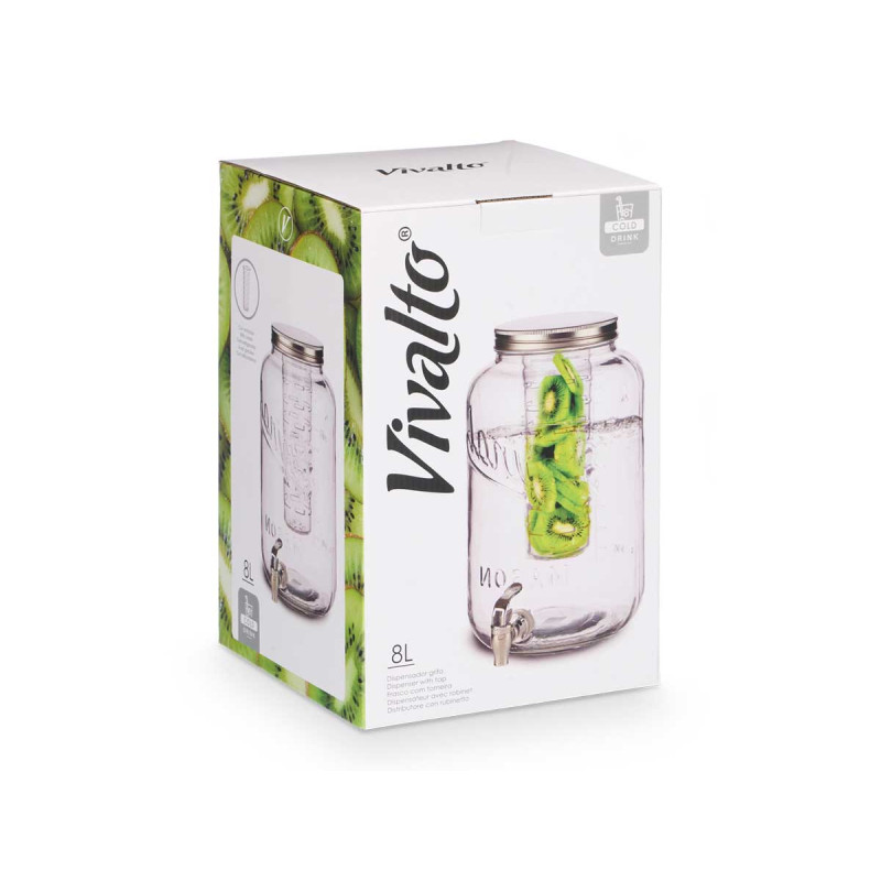 JARRA CON ENFRIADOR 8000ML PLATA