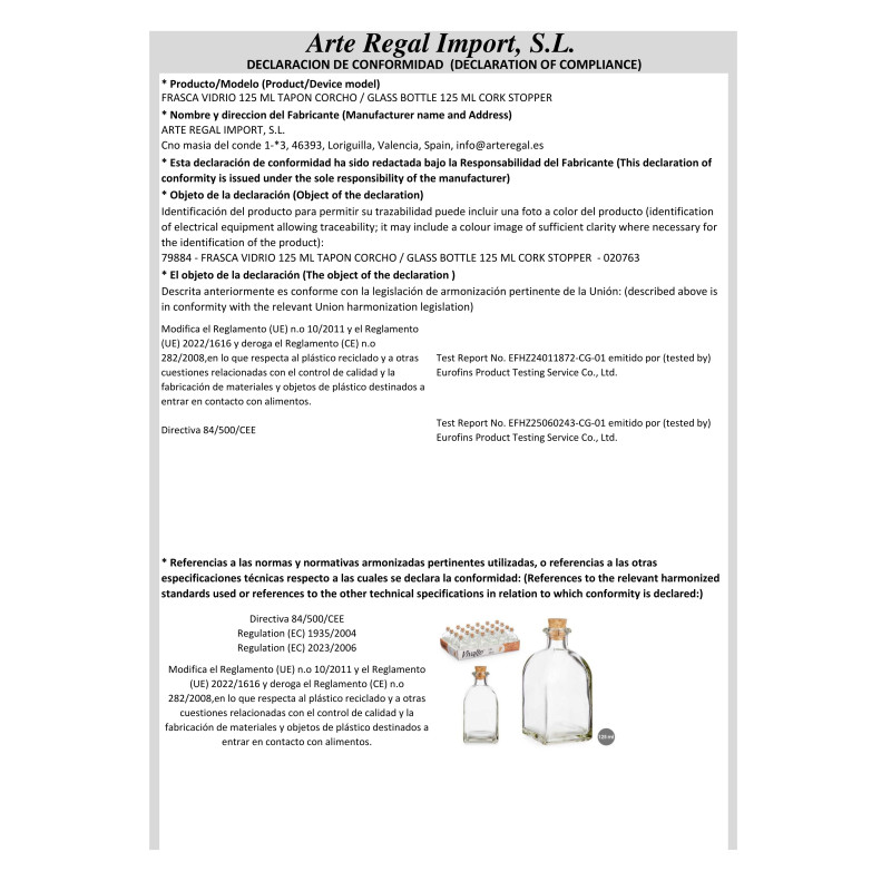 FRASCA VETRO 125 ML TAPPO SUGHERO