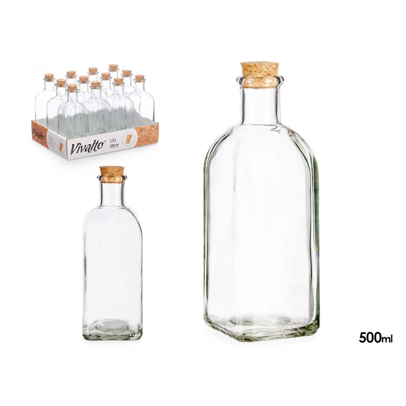 BOTTIGLIA VETRO 500 ML TAPPO SUGHERO