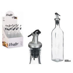 BOUTEILLE HUILE VERRE BOUCHON DISTRIBUTEUR 500ML