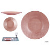 SOFT PINK 21CM GLASS PLATE