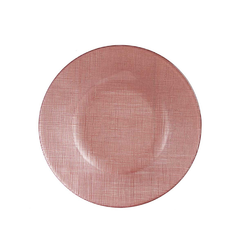 PLATO VIDRIO 21CM ROSA PASTEL