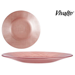 PIATTO VETRO 21CM ROSA PASTELLO