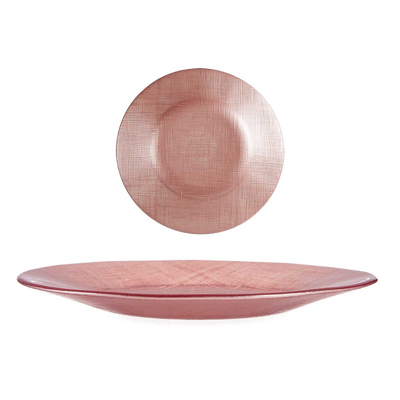SOFT PINK 21CM GLASS PLATE