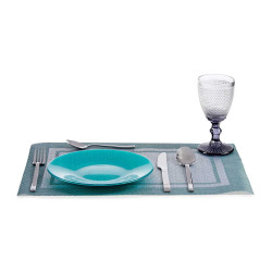 ASSIETTE VERRE 21CM TURQUOISE