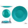 ASSIETTE VERRE 27CM TURQUOISE