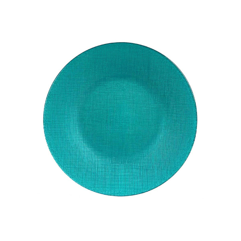 PLATO VIDRIO 27CM TURQUESA