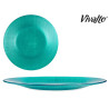 PLATO VIDRIO 27CM TURQUESA