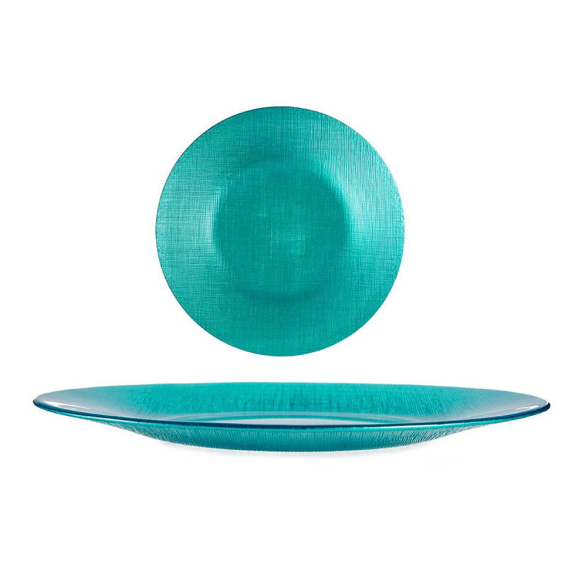 PIATTO VETRO 27CM TURCHESE