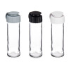 112ML WHITE BLACK GREY GLASS PEPPERSHAKER ASSORT3 