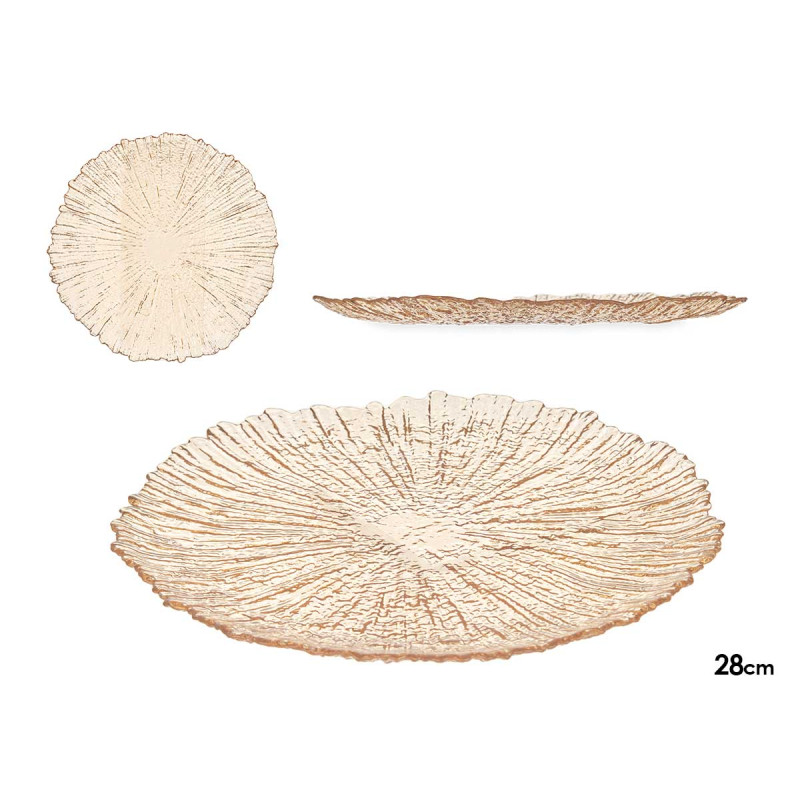 PLATO LLANO 28CM AMBAR