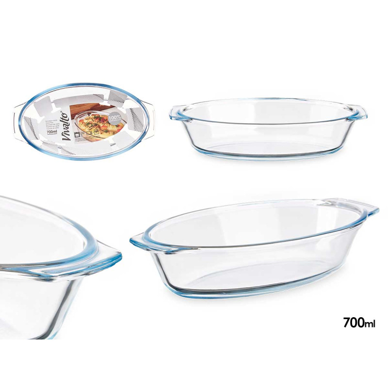 BANDEJA BOROSILICATO OVALADA ASAS 700ML