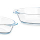 BOROSILICATE OVAL TRAY WITH HANDLES 700ML