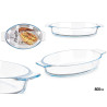 PLATEAU OVALE EN BOROSILICATE AVEC POIGNÉES 800ML