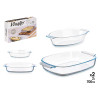 SET 2 BOROSILICATE TRAYS 700 2000ML