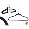 SET 12 BLACK FLOCKED HANGERS