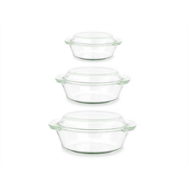 SET 3 CASSEROLES EN BOROSILICATE 700 1000 1500ML