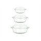 SET 3 CACEROLAS BOROSILICATO 700 1000 1500ML