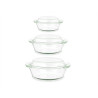 SET 3 CASSEROLES EN BOROSILICATE 700 1000 1500ML