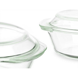 SET 3 BOROSILICATE SAUCEPANS 700 1000 1500ML