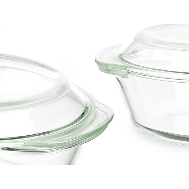 SET 3 BOROSILICATE SAUCEPANS 700 1000 1500ML