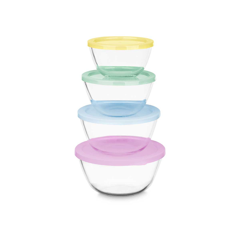 SET 4 PORT PRANZO BOROSIL RED 800 1000 1600 2100ML