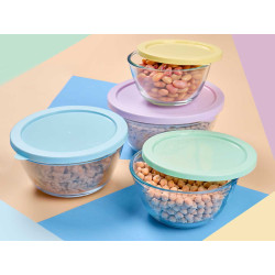 SET 4 BOROS LUNCH BOXES ROUND 800 1000 1600 2100ML