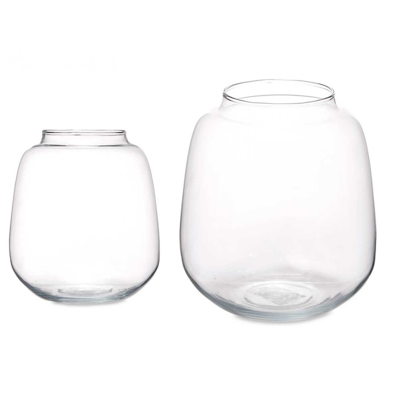 SMALL WIDE GLASS VASE